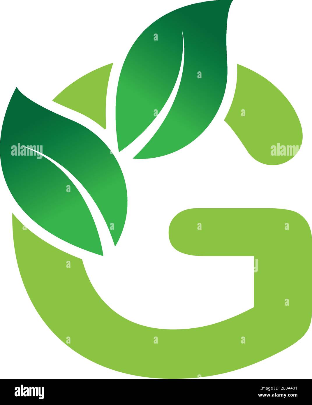 green eco leaf letter G logo illustration design template Stock Vector ...