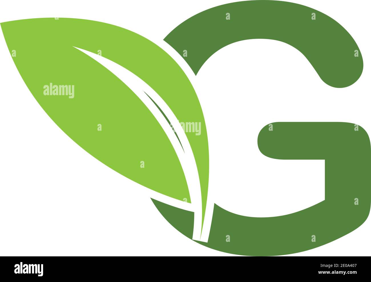 green eco leaf letter G logo illustration design template Stock Vector ...