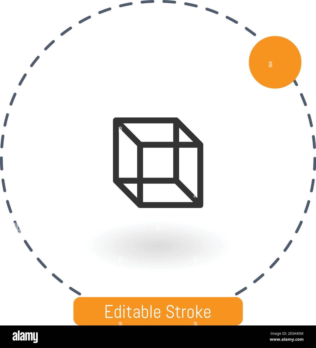 cube vector icon editable stroke outline icons for web and mobile Stock Vector