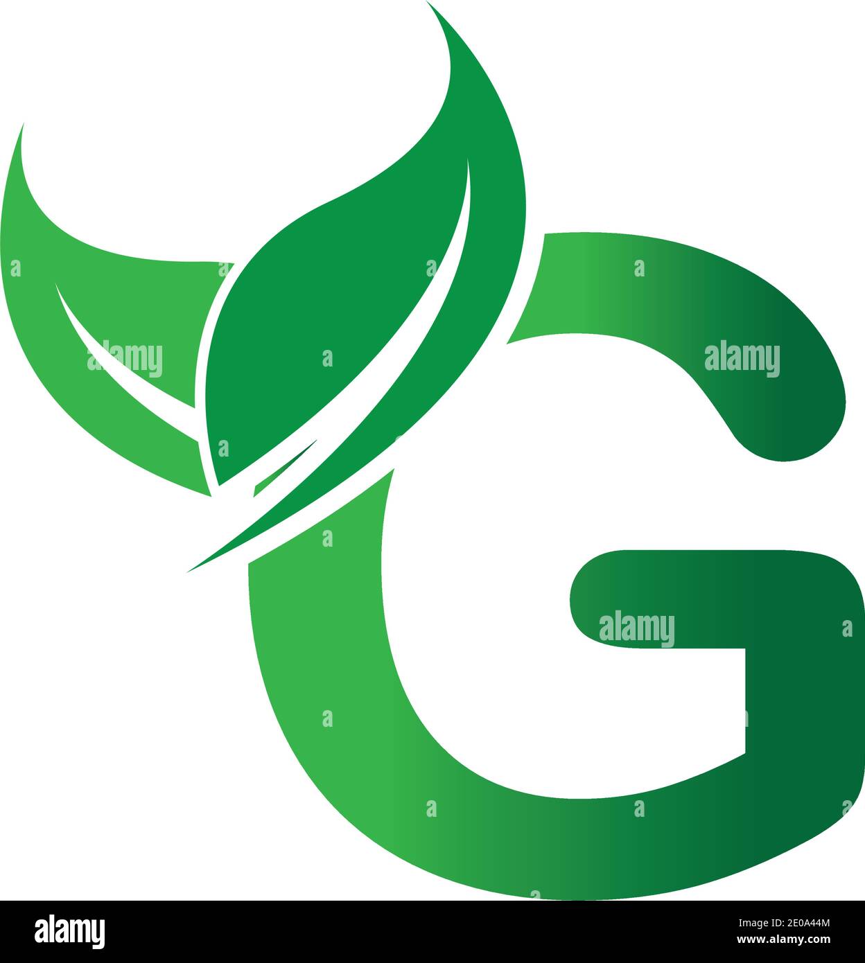 green eco leaf letter G logo illustration design template Stock Vector ...