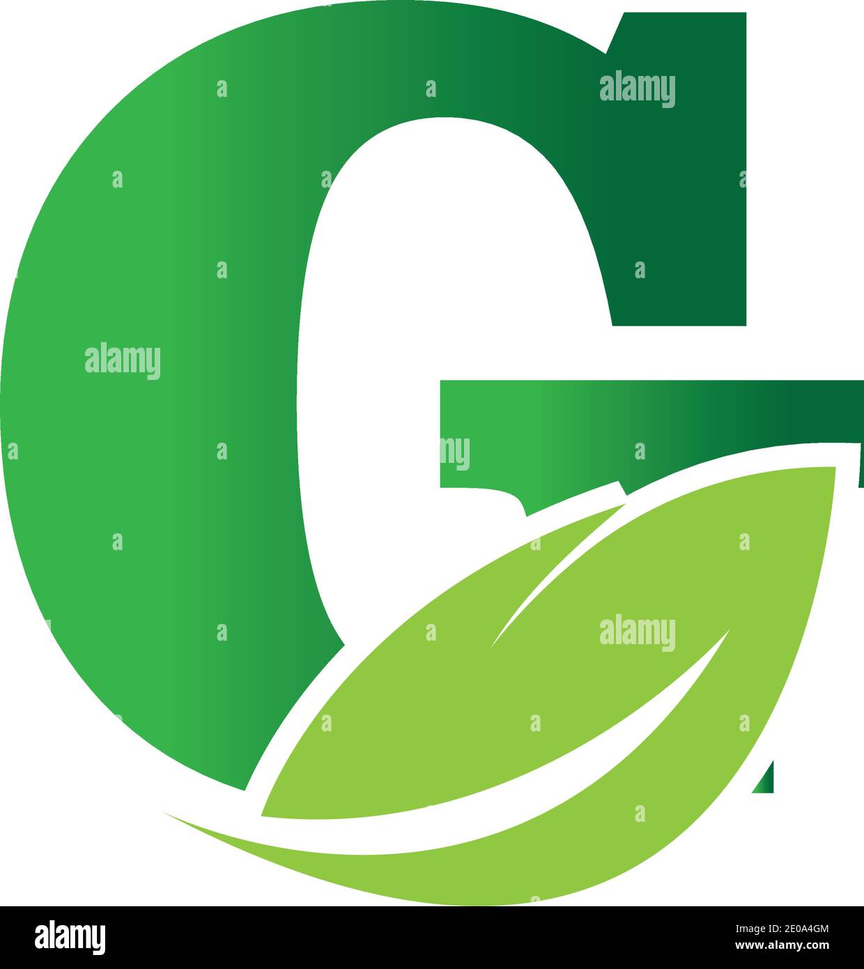 green eco leaf letter G logo illustration design template Stock Vector ...
