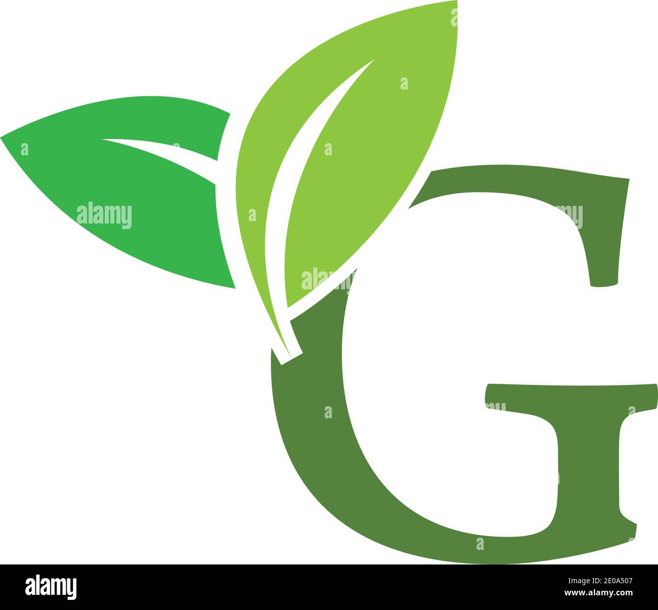 green eco leaf letter G logo illustration design template Stock Vector ...