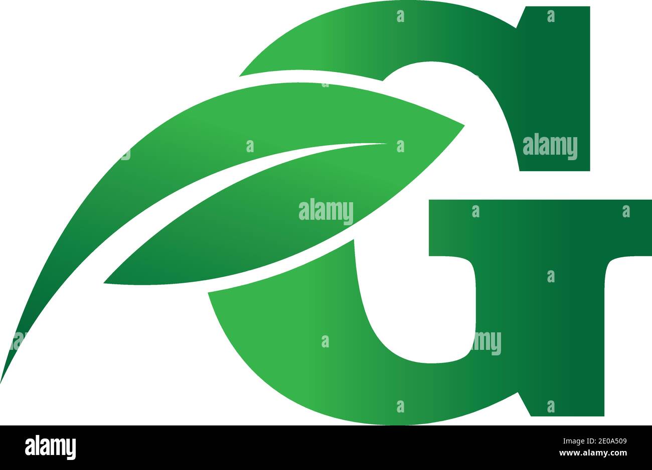 green eco leaf letter G logo illustration design template Stock Vector ...