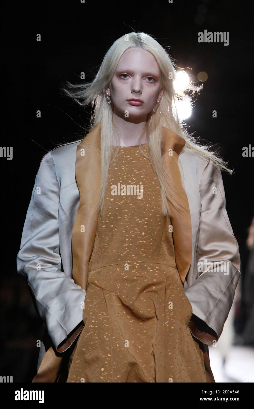 A model on the runway at the Theyskens' Theory Fall 2012 Collection ...