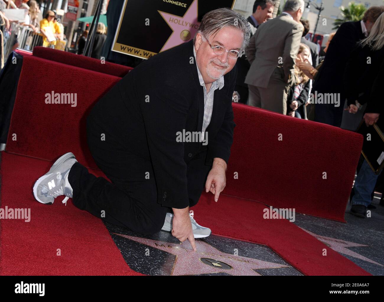 'The Simpsons' creator Matt Groening is honored with a Star on the Hollywood Walk of Fame. Los Angeles, CA, USA February 14, 2012. Photo by Lionel Hahn/ABACAPRESS.COM Stock Photo