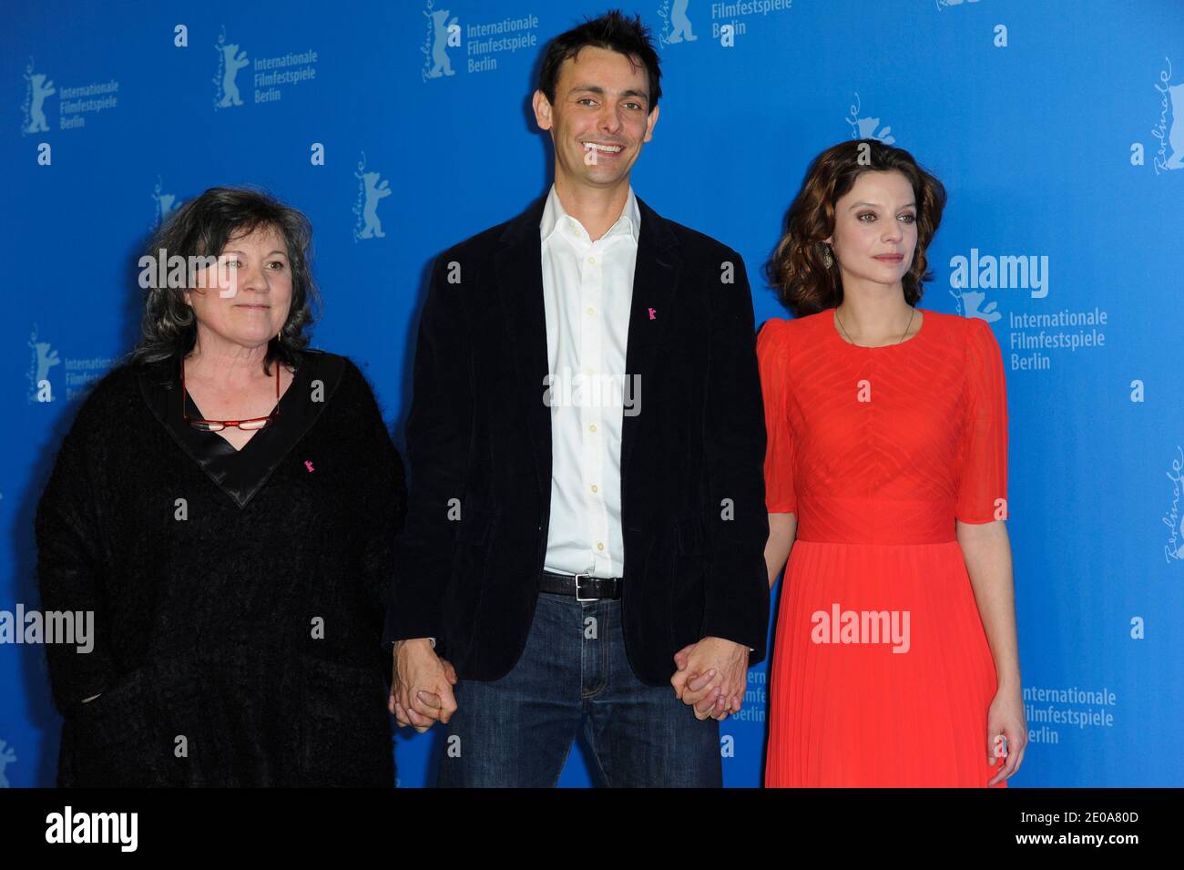 Actor Ivo Mueller, actress Teresa Madrugand actress Ana Moreira attend the 'Tabu' photocall for the 62nd Berlin International Film Festival, in Berlin, Germany, 14 February 2012. The 62nd Berlinale takes place from 09 to 19 February. Photo by Aurore Marechal/ABACAPRESS.COM Stock Photo
