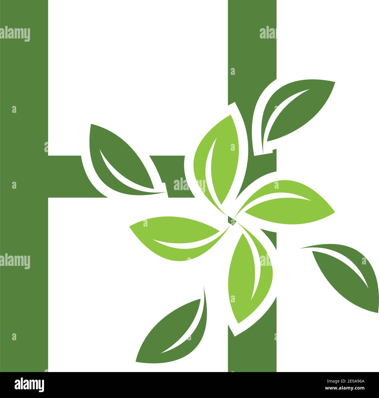 Letter H eco leaves logo icon design template elements Stock Vector ...