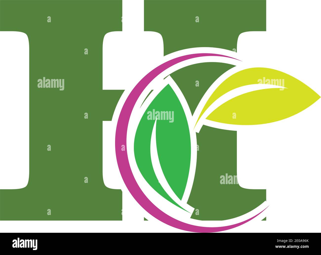 Letter H eco leaves logo icon design template elements Stock Vector ...