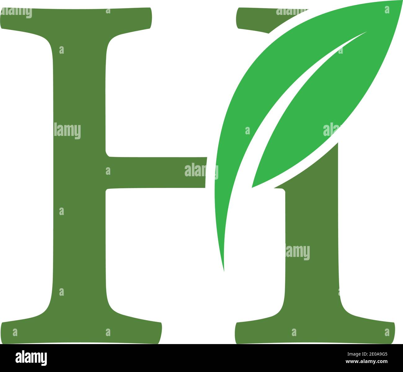 Letter H eco leaves logo icon design template elements Stock Vector ...