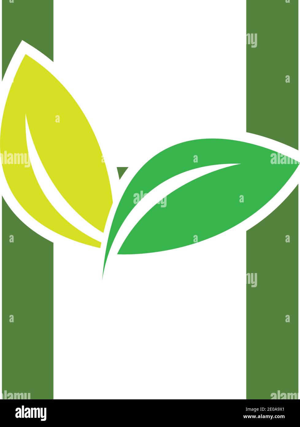 Letter H eco leaves logo icon design template elements Stock Vector
