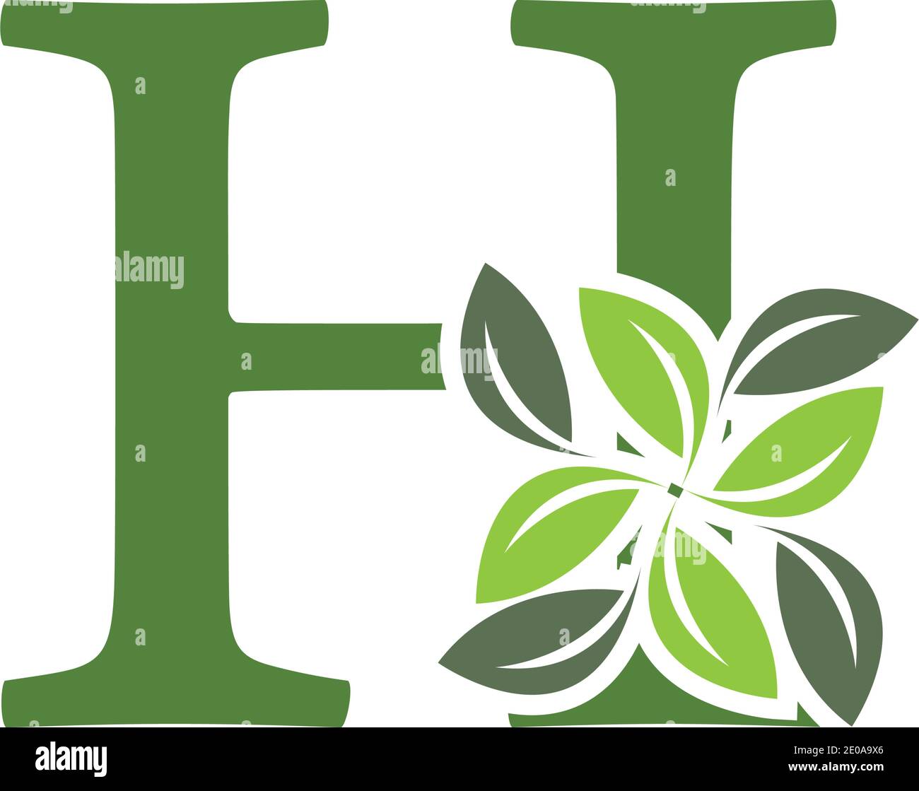 Letter H eco leaves logo icon design template elements Stock Vector ...