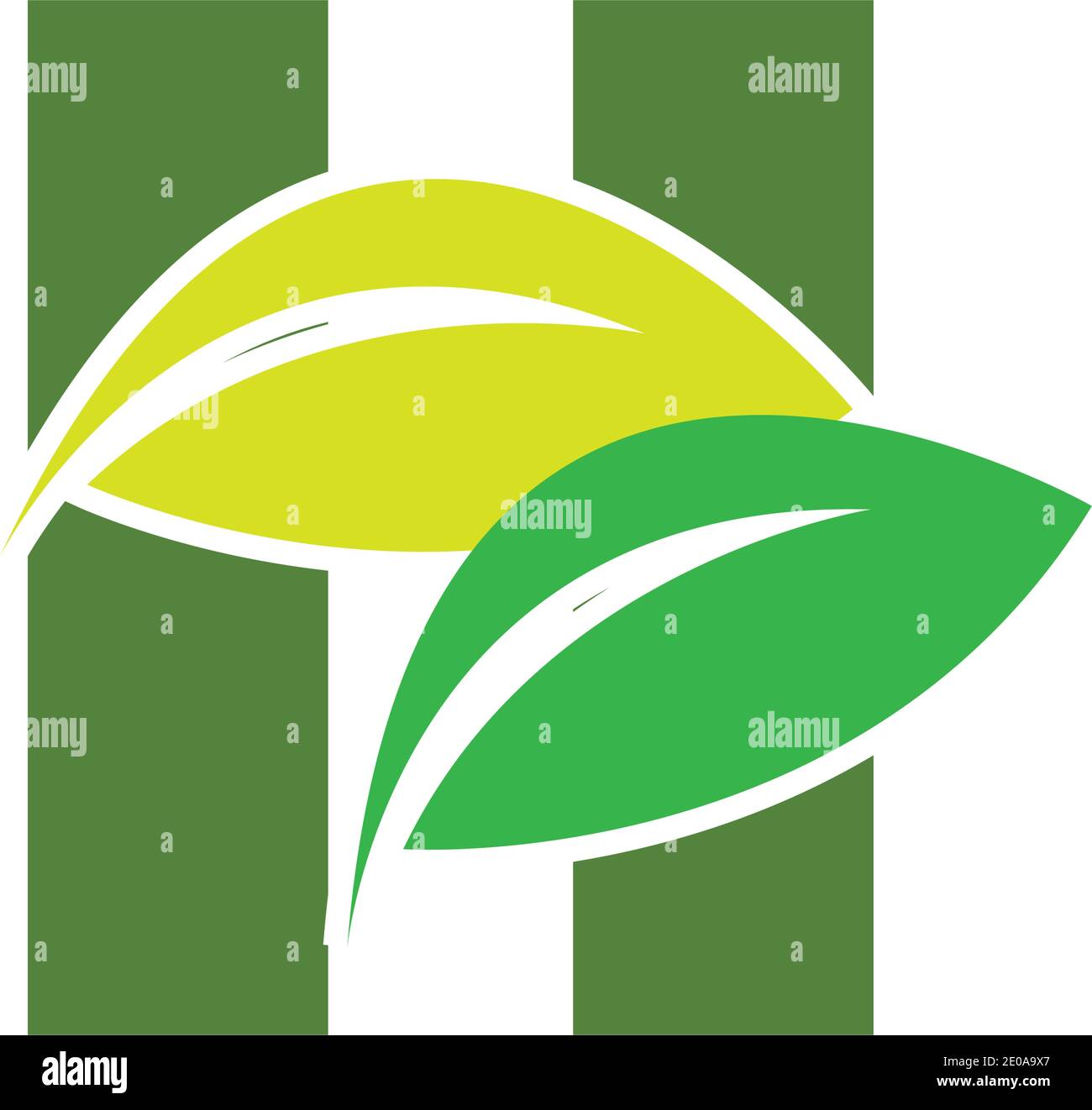 Letter H eco leaves logo icon design template elements Stock Vector ...