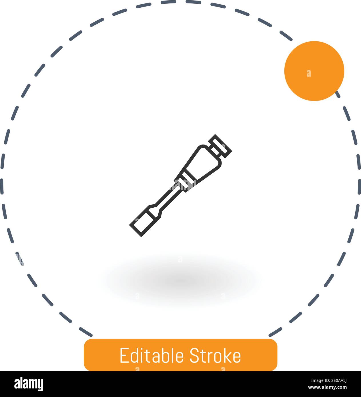 chisel vector icon editable stroke outline icons for web and mobile Stock Vector