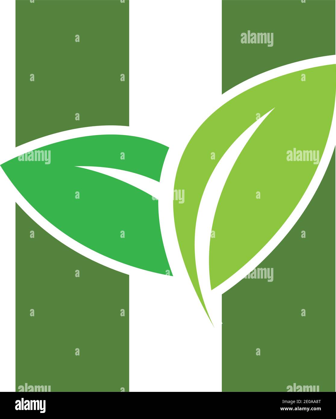 Letter H eco leaves logo icon design template elements Stock Vector ...