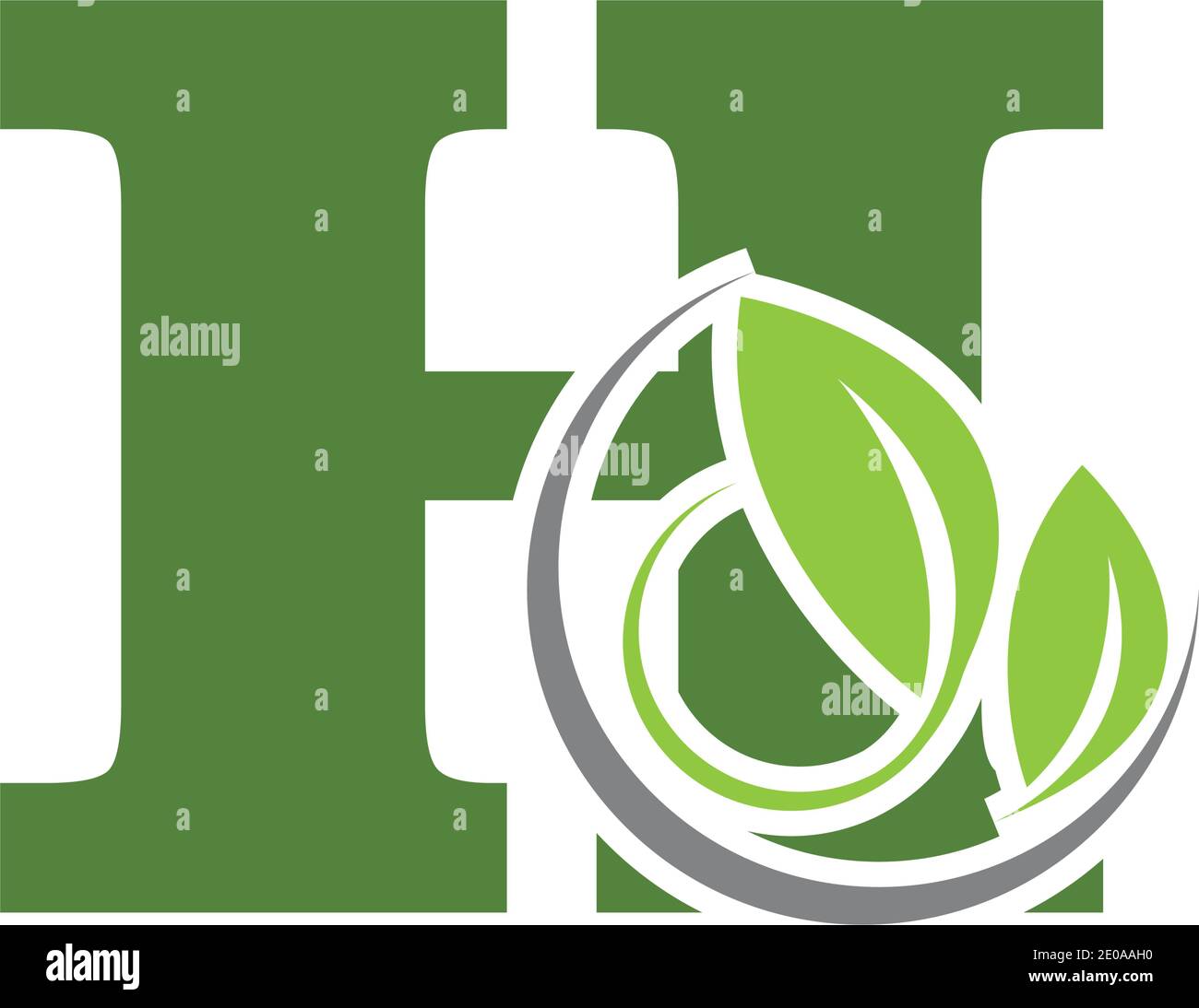 Letter H eco leaves logo icon design template elements Stock Vector ...