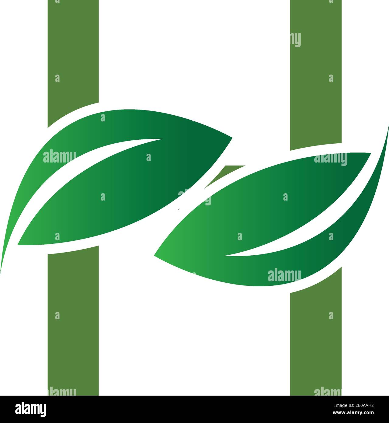 Letter H eco leaves logo icon design template elements Stock Vector ...