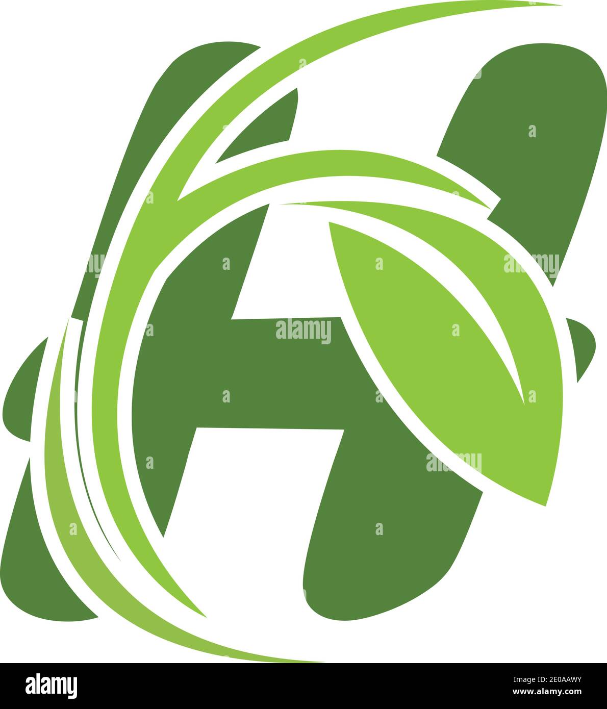 Letter H eco leaves logo icon design template elements Stock Vector ...
