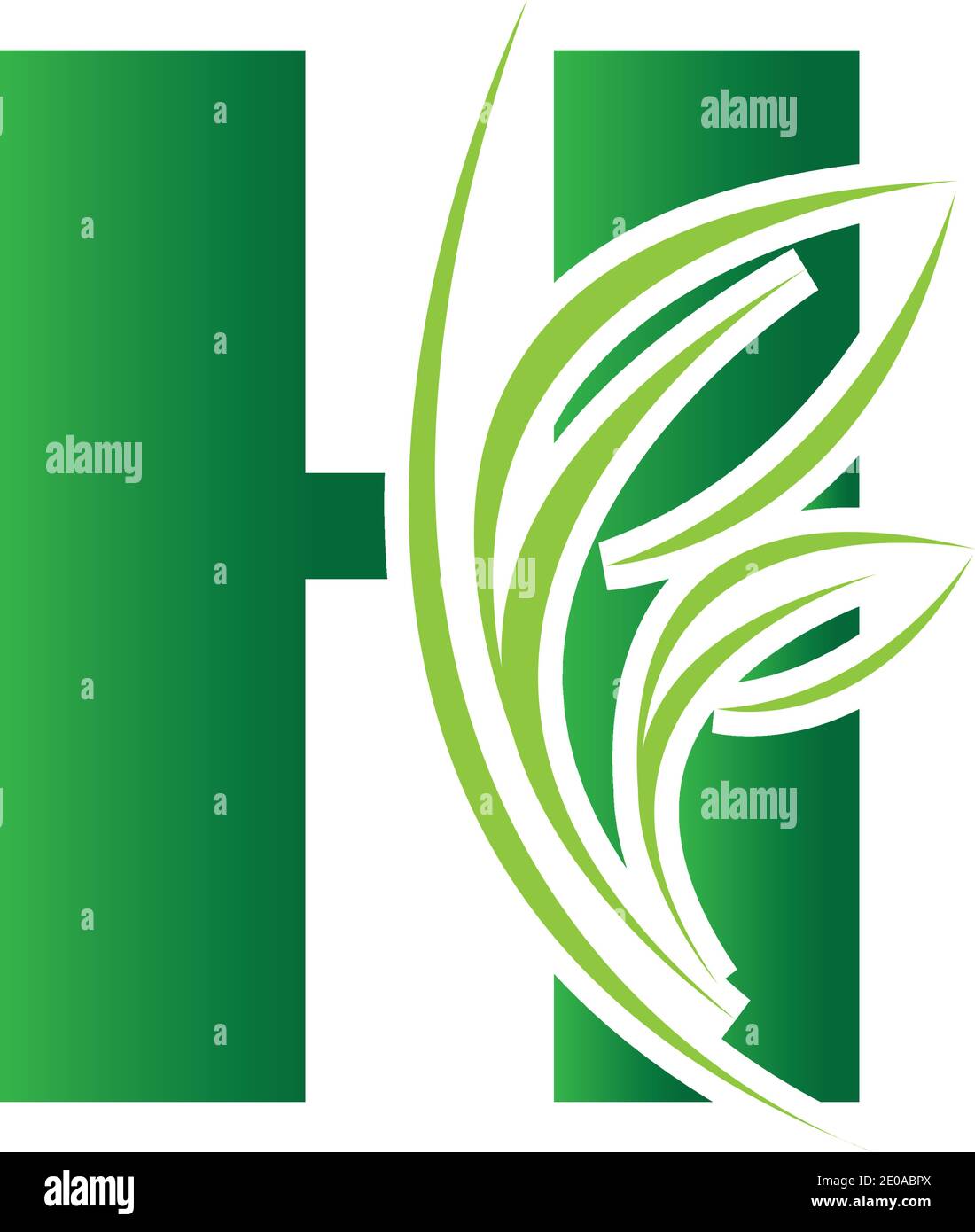 Letter H eco leaves logo icon design template elements Stock Vector ...