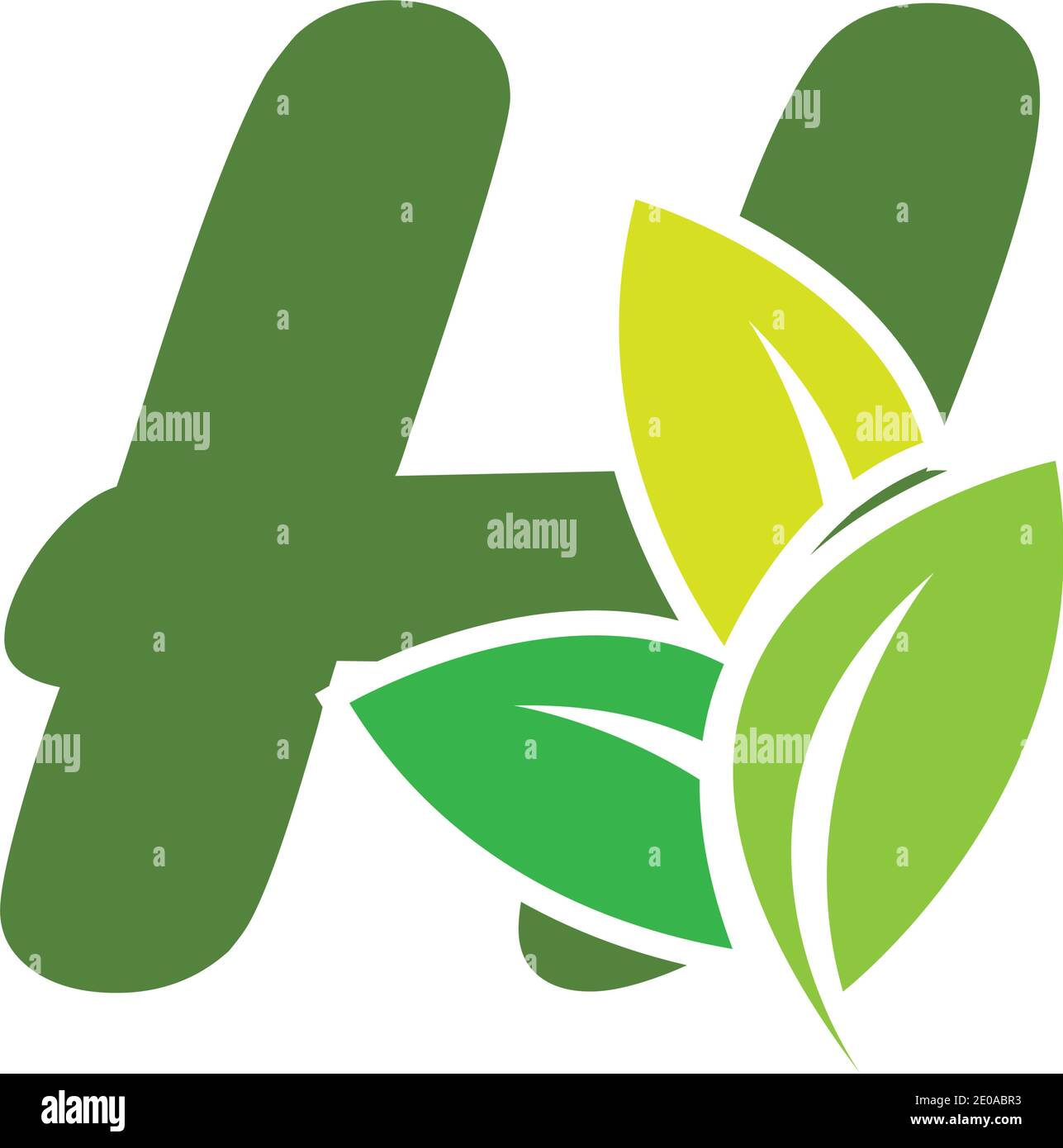 Letter H eco leaves logo icon design template elements Stock Vector ...