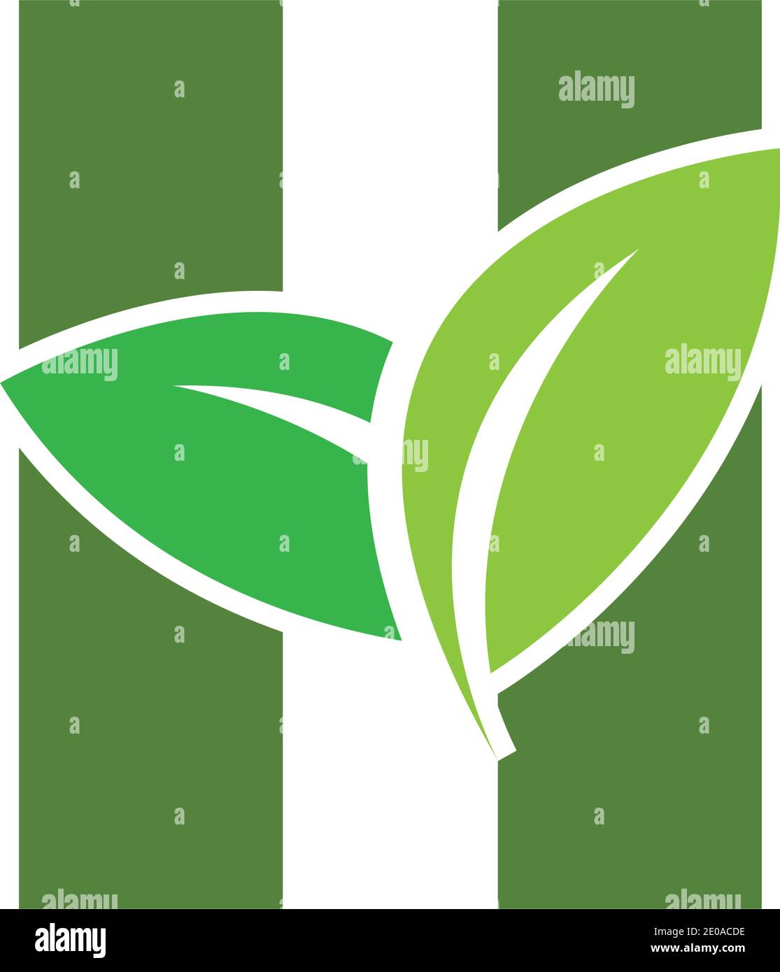Letter H eco leaves logo icon design template elements Stock Vector ...