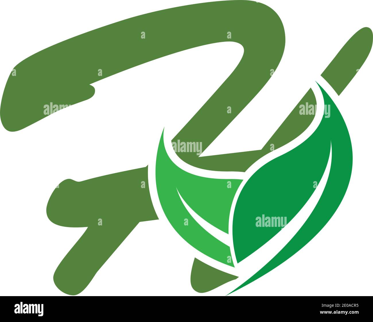 Letter H eco leaves logo icon design template elements Stock Vector