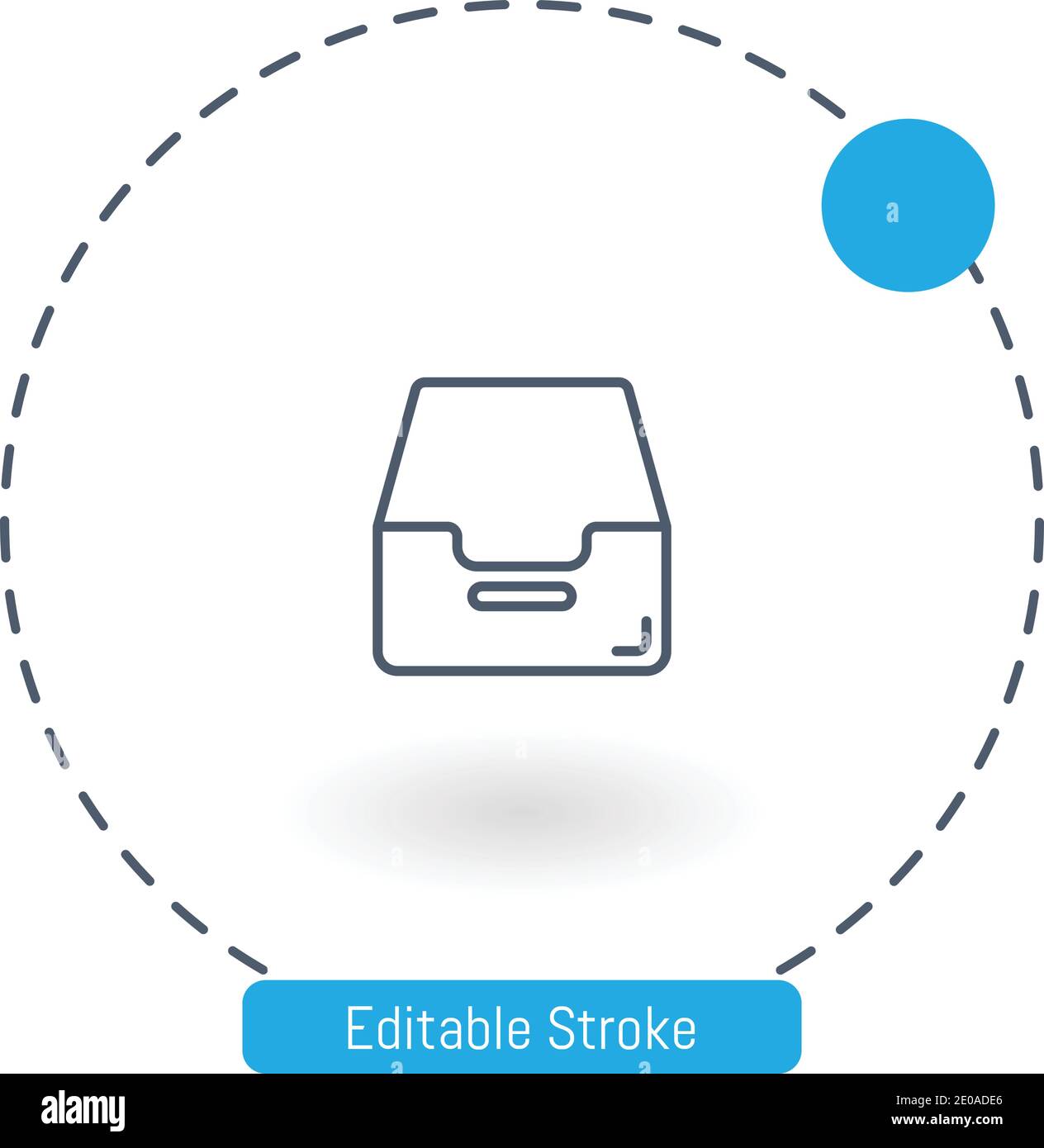 inbox vector icon editable stroke outline icons for web and mobile Stock Vector