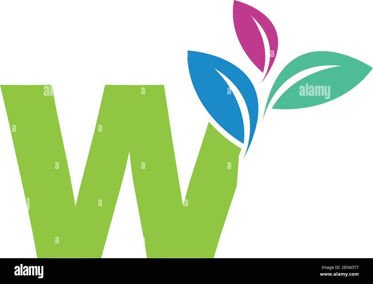 Letter W Leaf Logo Design Vector Template Stock Vector Image & Art - Alamy