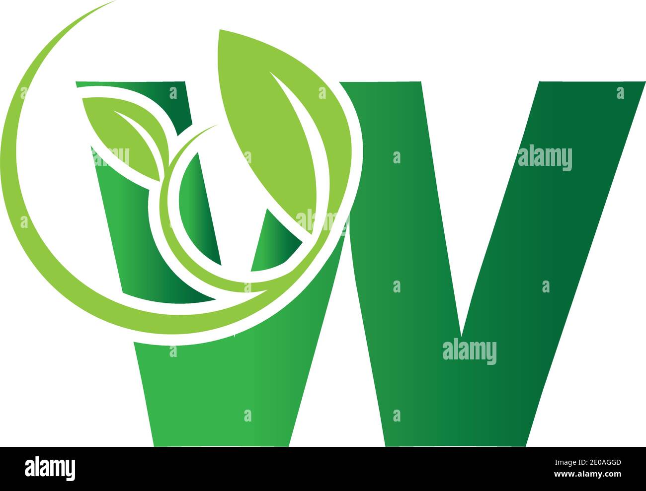 Letter W Leaf Logo Design Vector Template Stock Vector