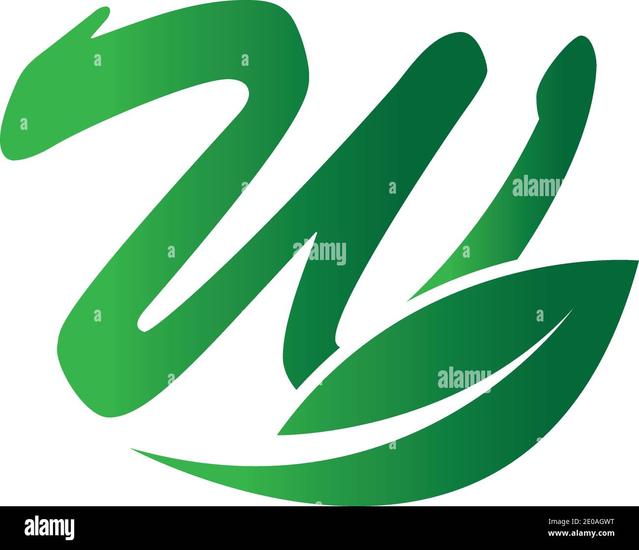 Letter W Leaf Logo Design Vector Template Stock Vector