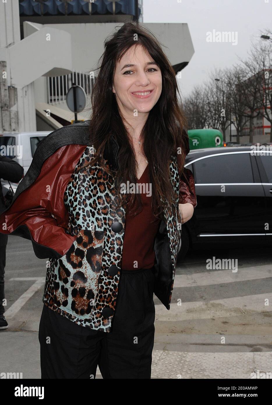 Charlotte Gainsbourg arriving for the Balenciaga Fall-Winter 2012-2013  Ready-To-Wear collection show held at Quai Javel in Paris, France on March  1, 2012, as part of the Paris Fashion Week. Photo by Giancarlo