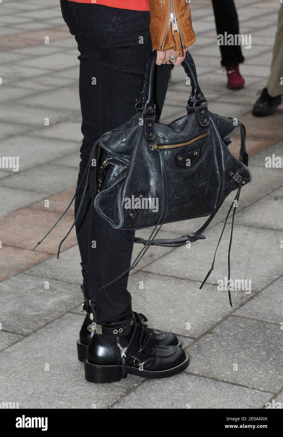 Clemence Poesy arriving for the Balenciaga Fall-Winter 2012-2013 Ready-To-Wear collection show held at Quai Javel in Paris, France on March 1, 2012, as part of the Paris Fashion Week. Photo by Giancarlo Gorassini/ABACAPRESS.COM Stock Photo