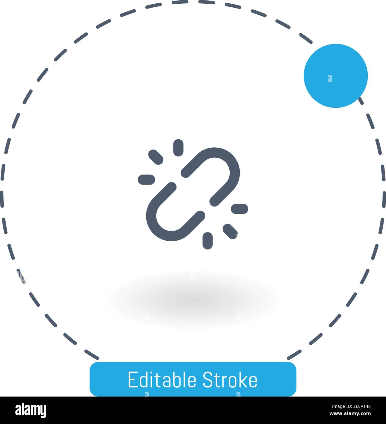broken link vector icon editable stroke outline icons for web and mobile Stock Vector
