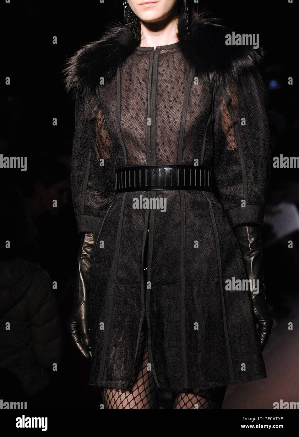 A model displays a creation by Singaporean designer Andrew GN for his