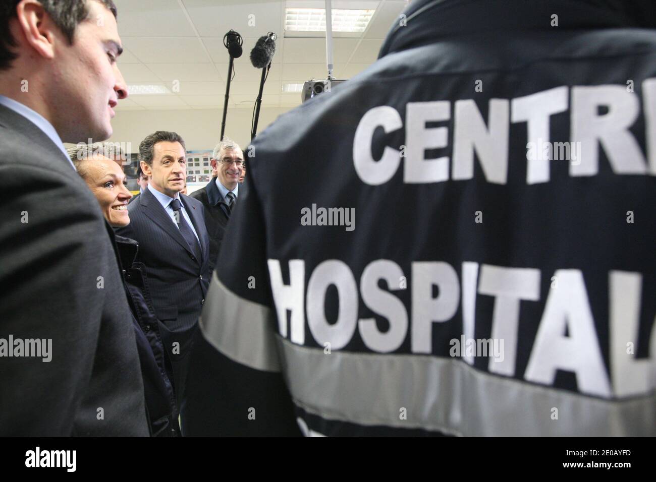 French president and UMP ruling party candidate for the 2012 presidential election Nicolas Sarkozy visits 'Epide', a centre for young people who failed at school in order to ease their integration in active life, in Saint-Quentin, northeastern France, on March 5, 2012, as part of his campaign. Photo by Ludovic/Pool/ABACAPRESS.COM Stock Photo