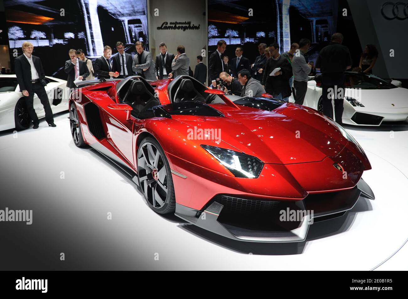 Lamborghini Aventador J on display at the 82nd International Motor Show and  Accessories of Geneva, Switzerland on March 7, 2012. Photo by  Loona/ABACAPRESS.COM Stock Photo - Alamy