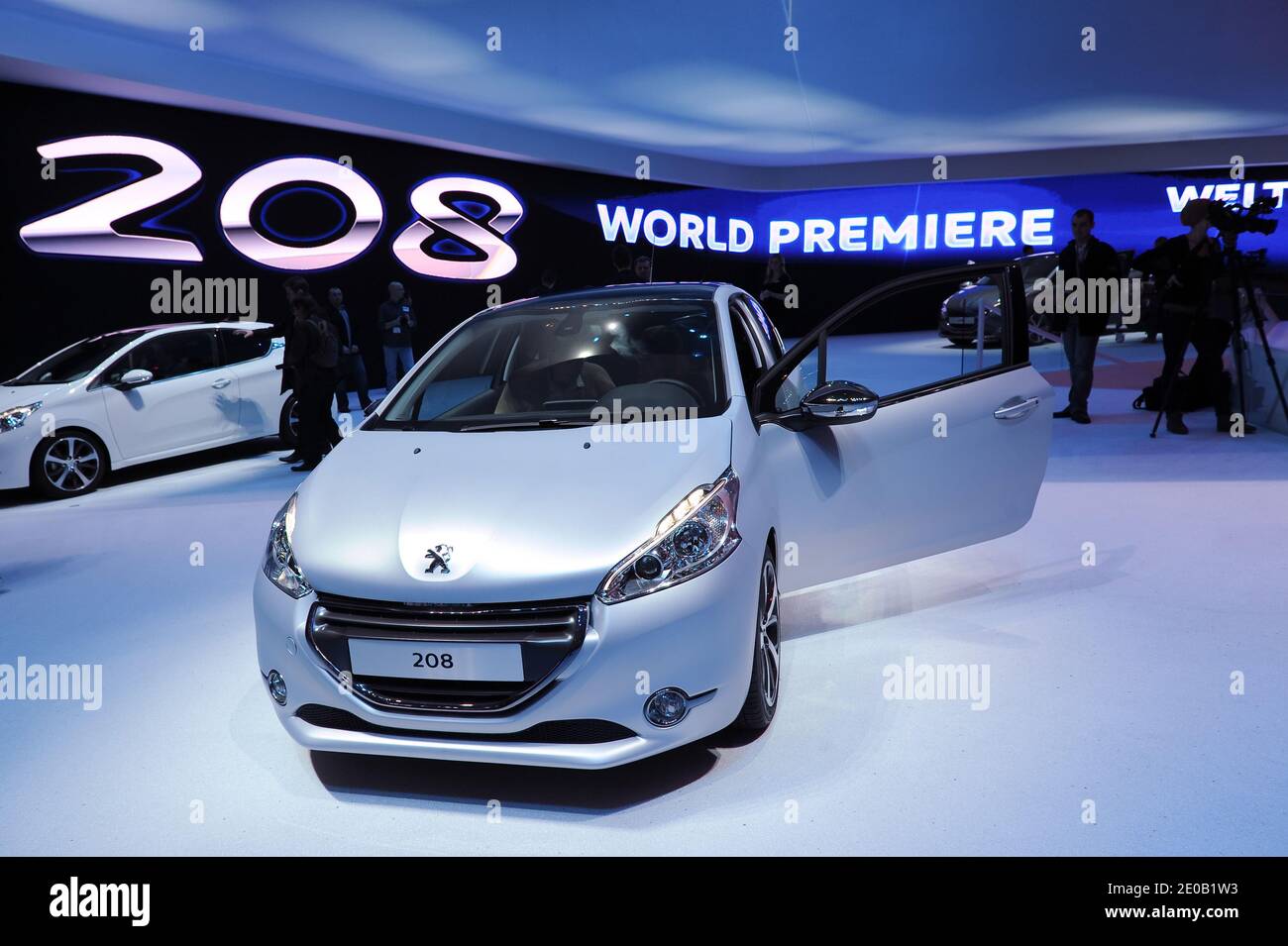Peugeot 208 on display at the 82nd International Motor Show and Accessories  of Geneva, Switzerland on March 7, 2012. Photo by Loona/ABACAPRESS.COM  Stock Photo - Alamy