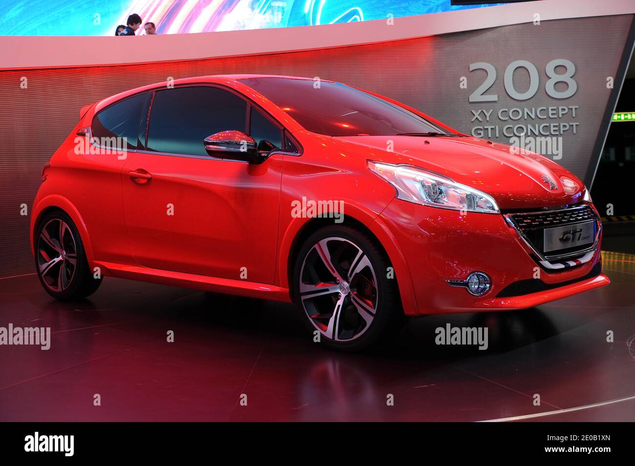 Peugeot 208 XY on display at the 82nd International Motor Show and  Accessories of Geneva, Switzerland on March 7, 2012. Photo by  Loona/ABACAPRESS.COM Stock Photo - Alamy