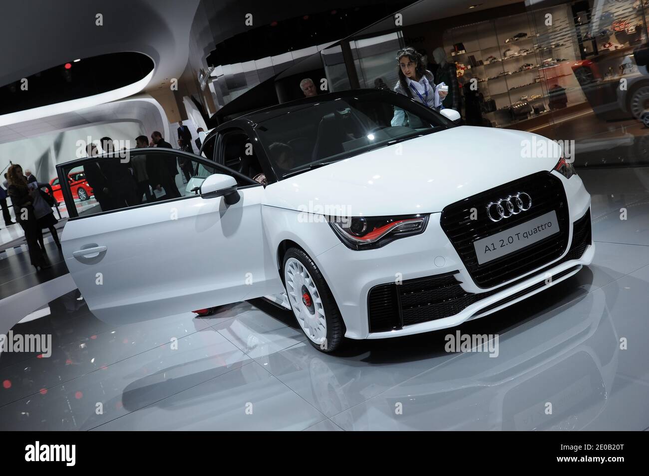Audi A1 2.0 T quattro on display at the 82nd International Motor Show and  Accessories of Geneva, Switzerland on March 7, 2012. Photo by  Loona/ABACAPRESS.COM Stock Photo - Alamy
