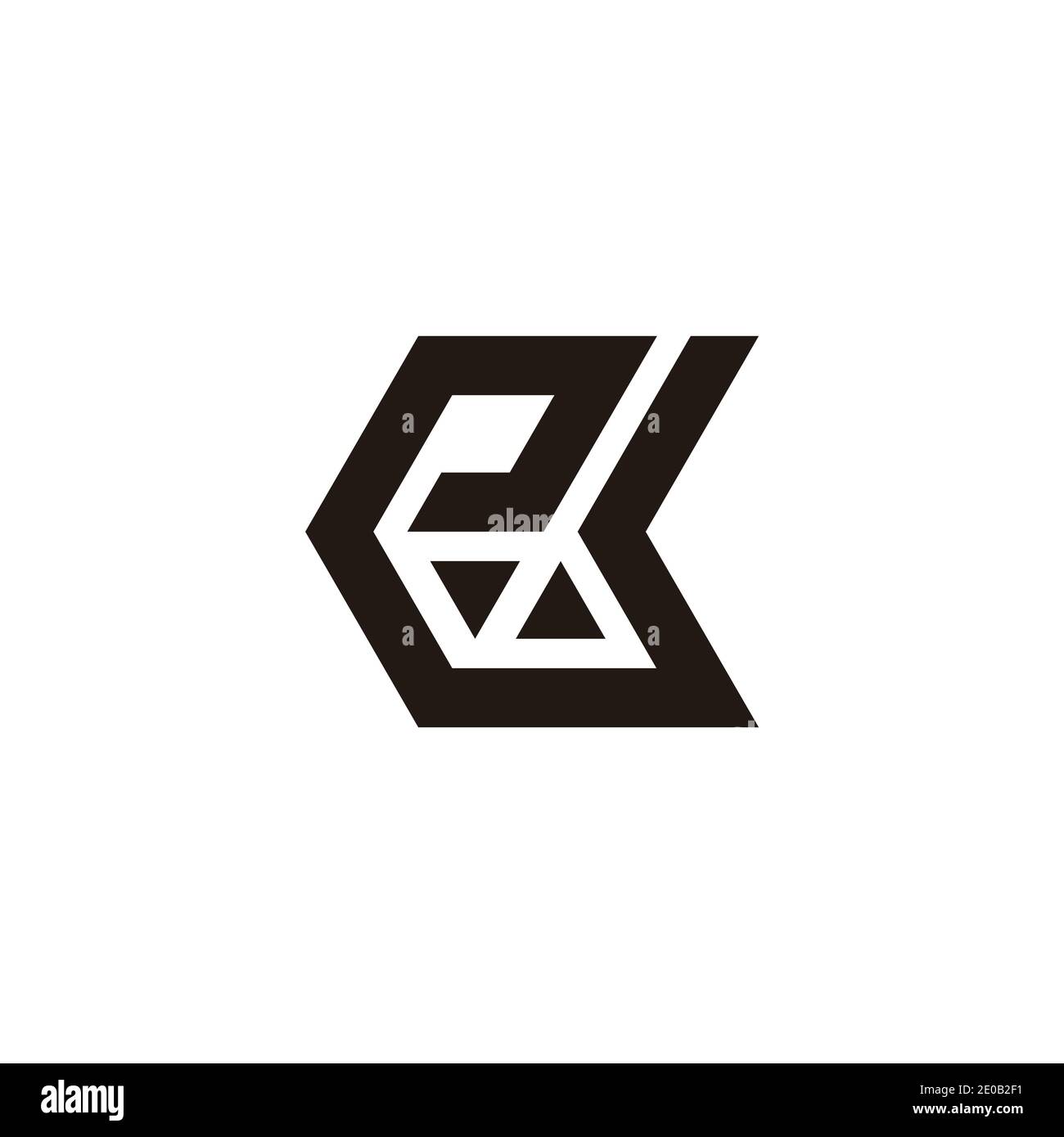 abstract letter ek simple geometric triangle mosaic arrows logo vector ...