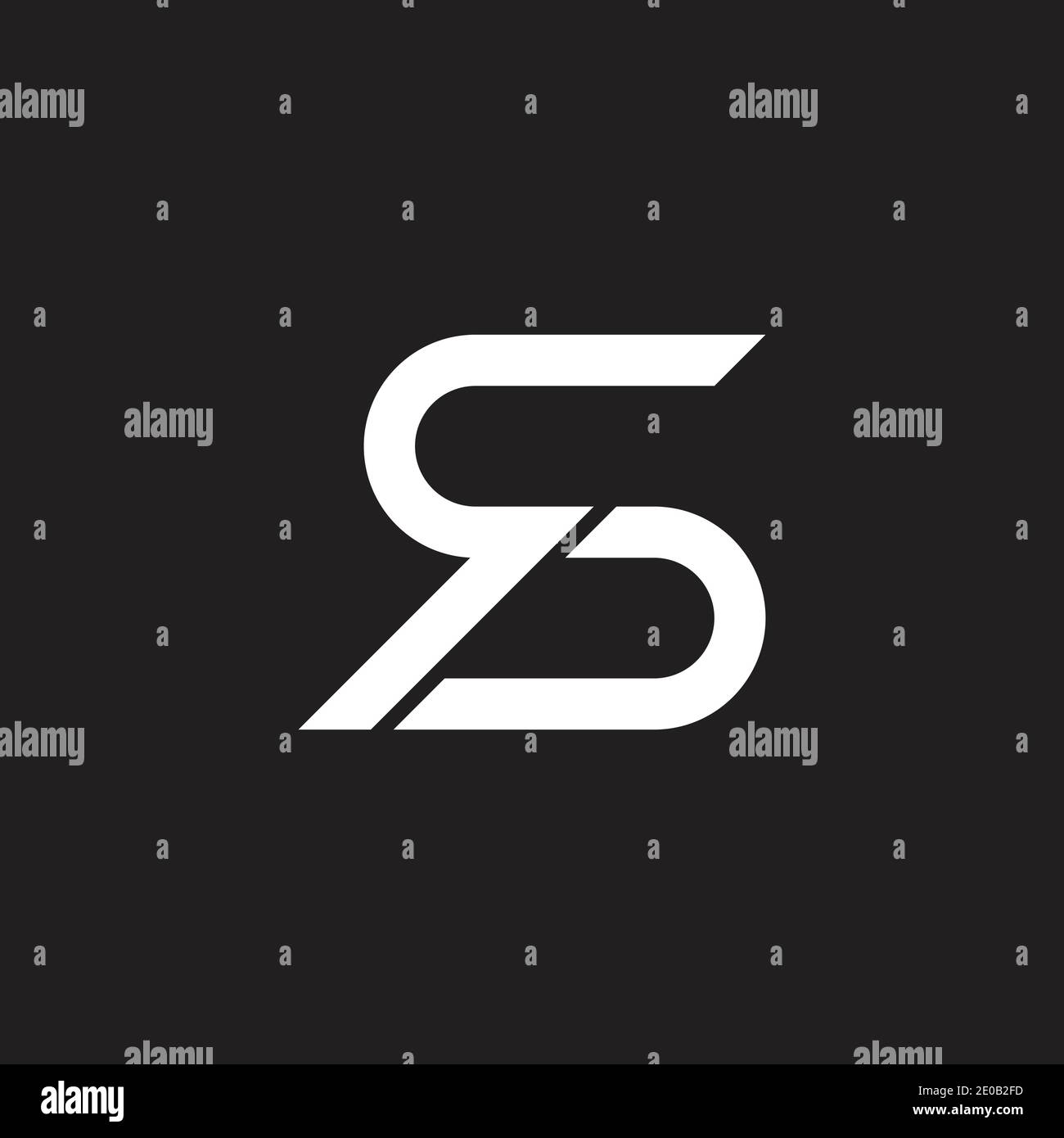abstract letter qs slice simple flat geometric logo vector Stock Vector