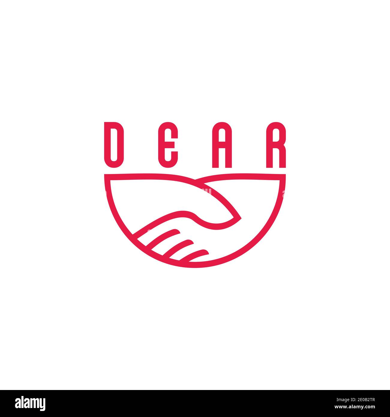 hand care dear text design geometric logo vector Stock Vector