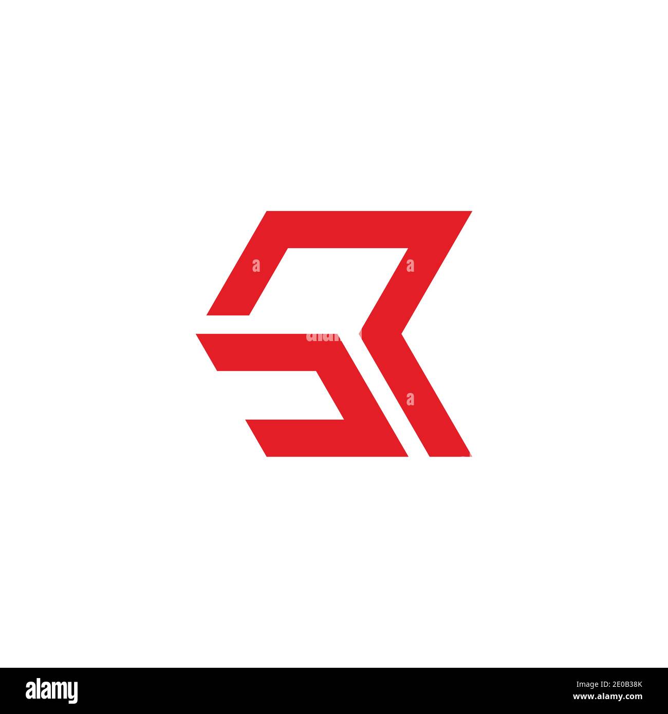 letter nr simple abstract simple flat geometric logo vector Stock Vector
