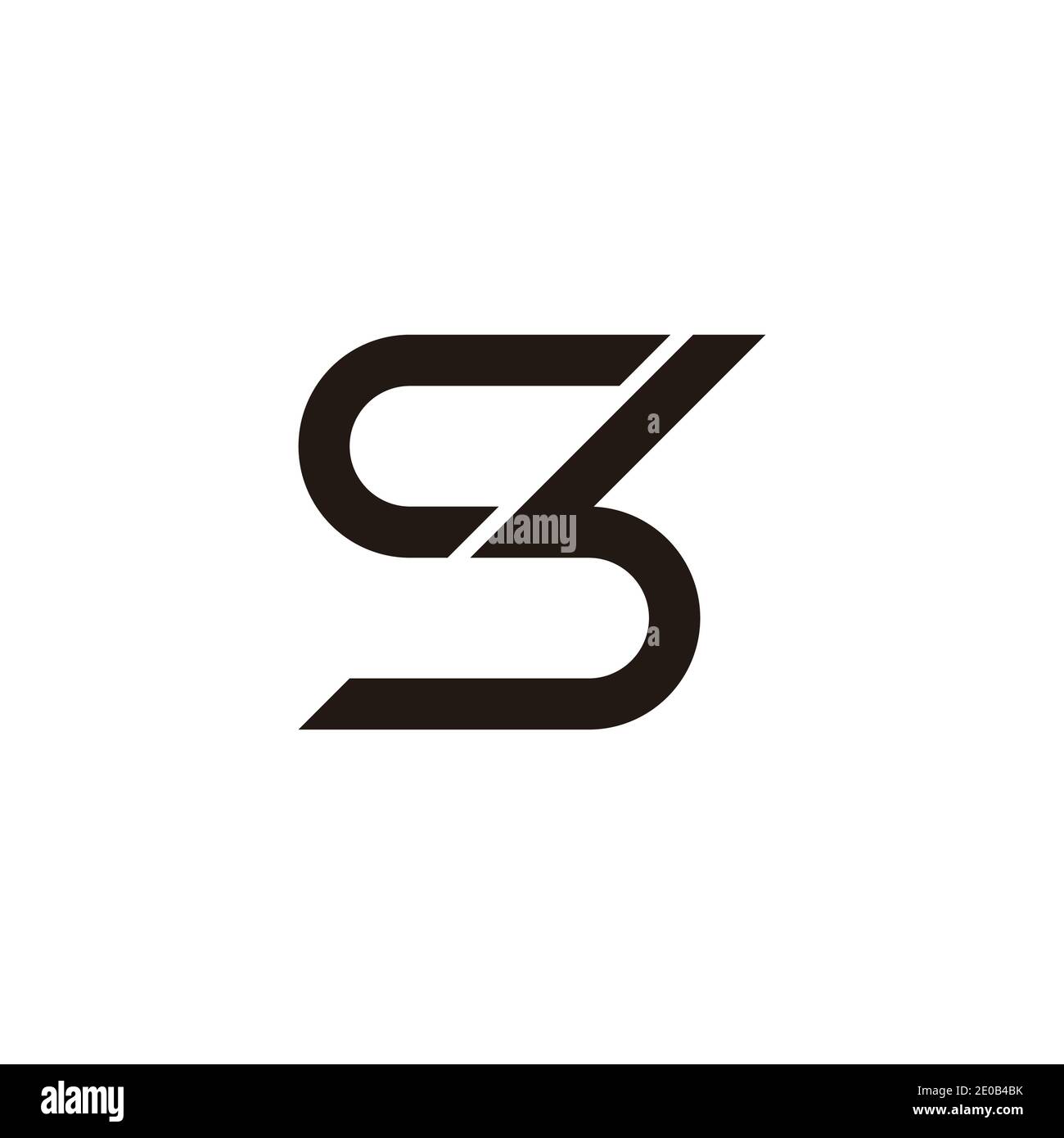 abstract letter sb slice simple flat geometric logo vector Stock Vector