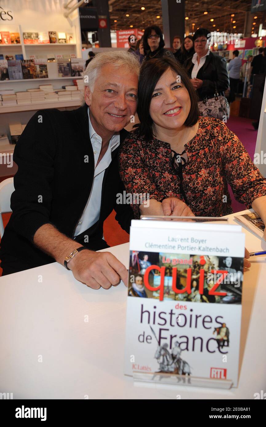 Laurent Boyer and Clementine Portier-Kaltenbach signing copies of their  book during 32th Paris Book Fair (Salon du Livre de Paris) held at the Parc  des Expositions, Porte de Versailles in Paris, France