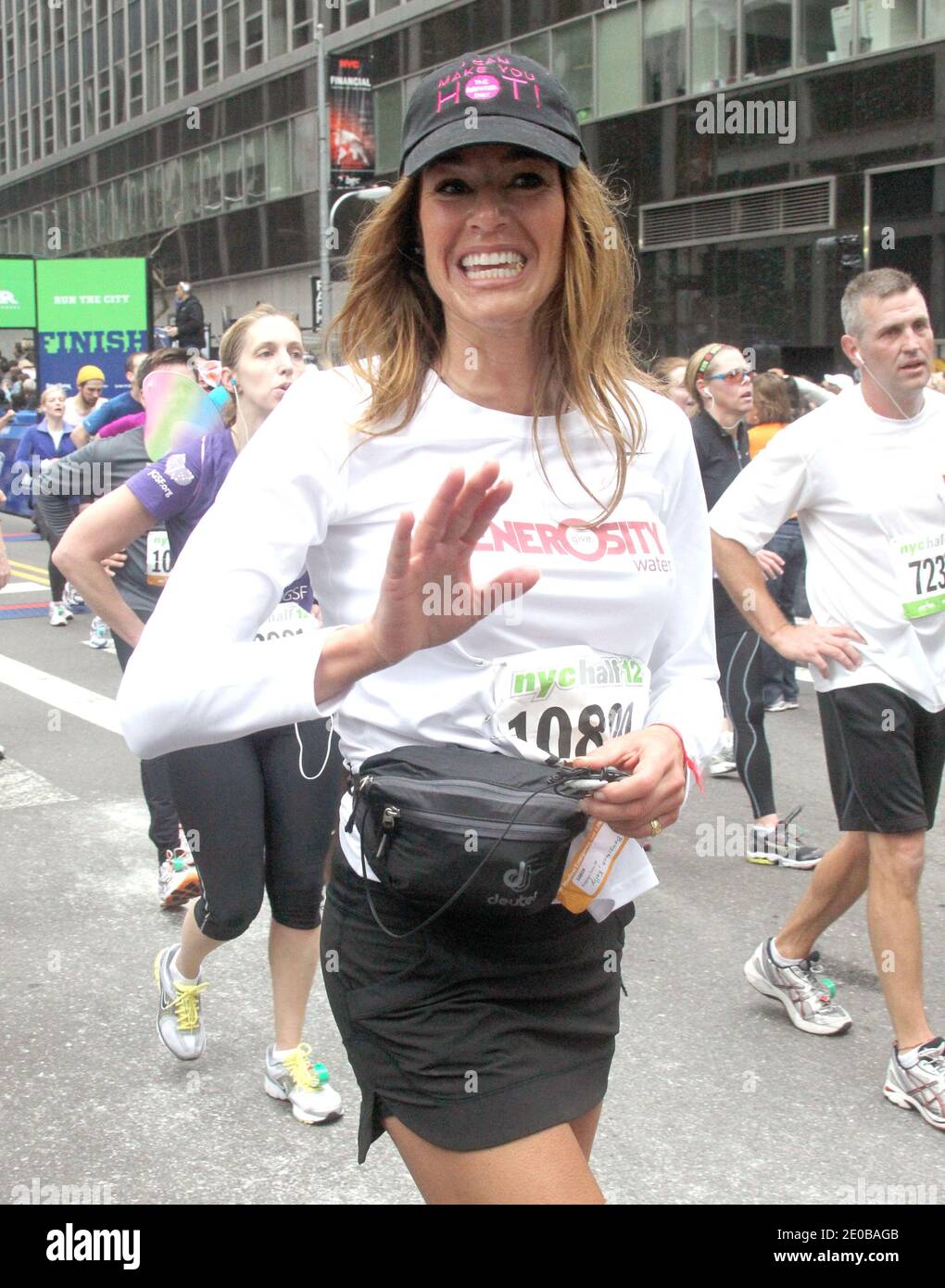 TV personality Kelly Killoren Bensimon running the New York City Half  Marathon, she crossing the finish line on 2:13:51 with a overall place  11418 in New York City, NY, USA on March