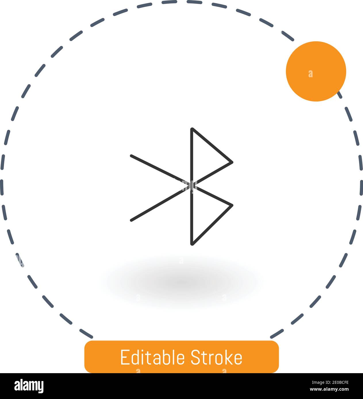 bluetooth vector icon editable stroke outline icons for web and mobile Stock Vector