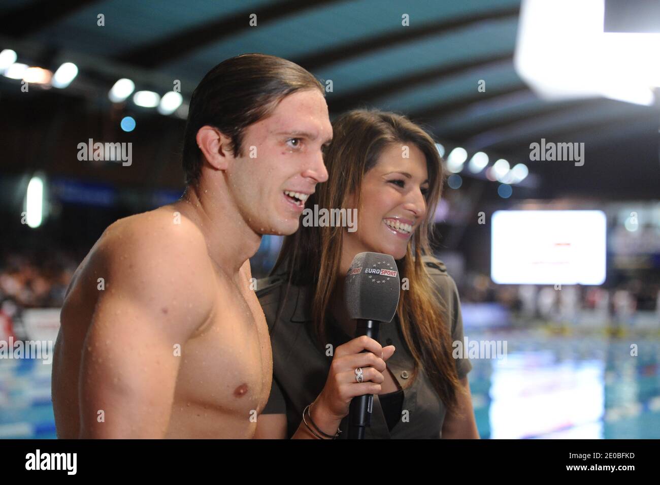 Laury Thilleman interviewes Clement Lefert after his race on men's 100