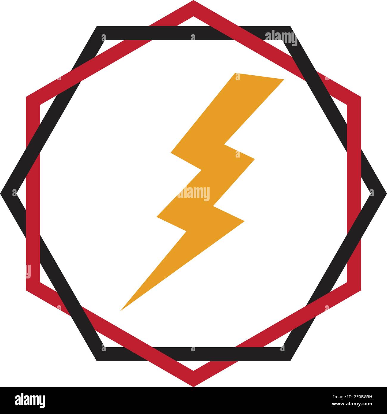 Thunder and Bolt Lighting Flash Icons Set. Flat Style on Dark Background. Vector - Vector Stock Vector