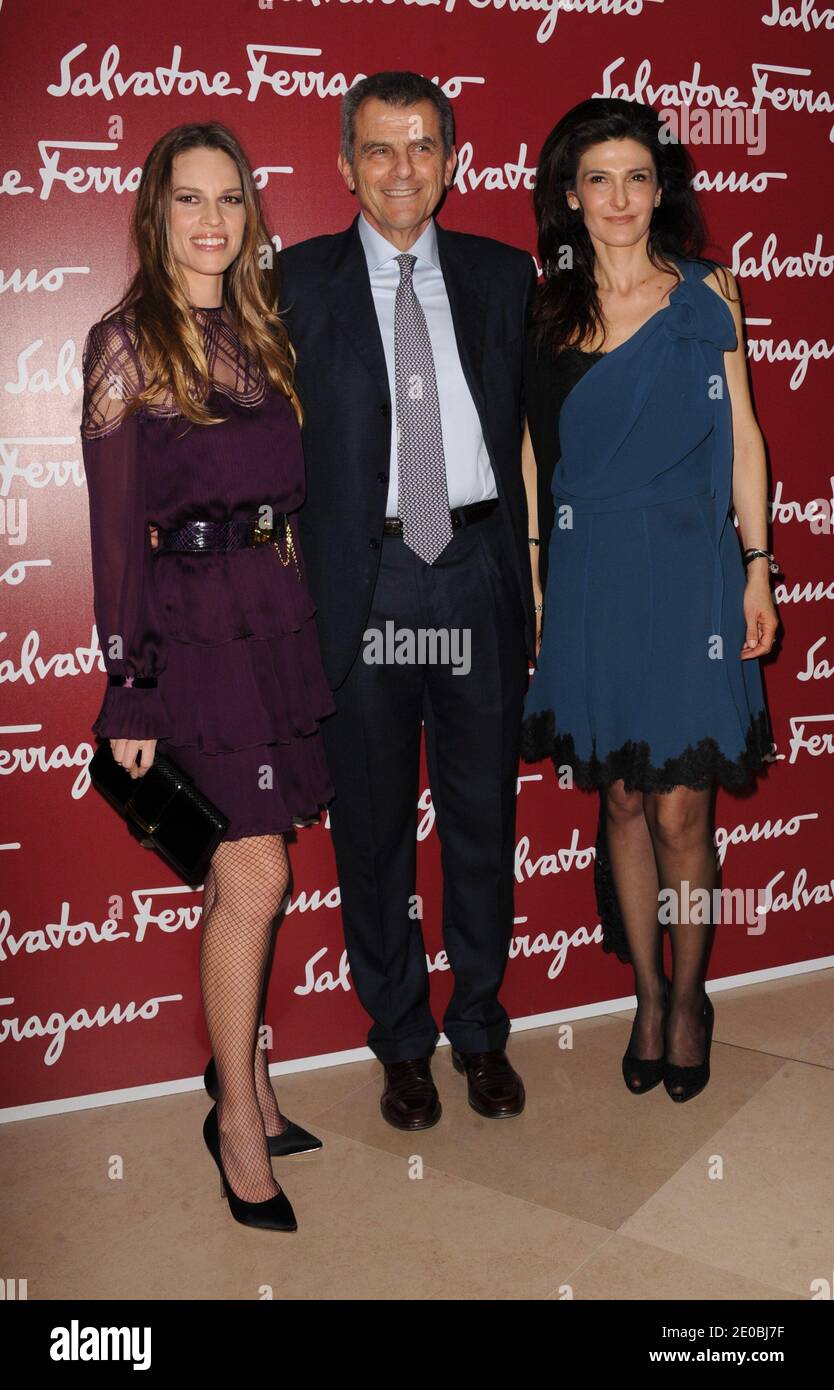 Hilary Swank, Ferruccio Ferragamo and wife Ilaria attend Leonardo Da  Vinci's Latest Exhibition :'The Saint Anne' Leonardo Da Vinci's Ultimate  Masterpiece at Musee du Louvre on March 27, 2012 in Paris, France.