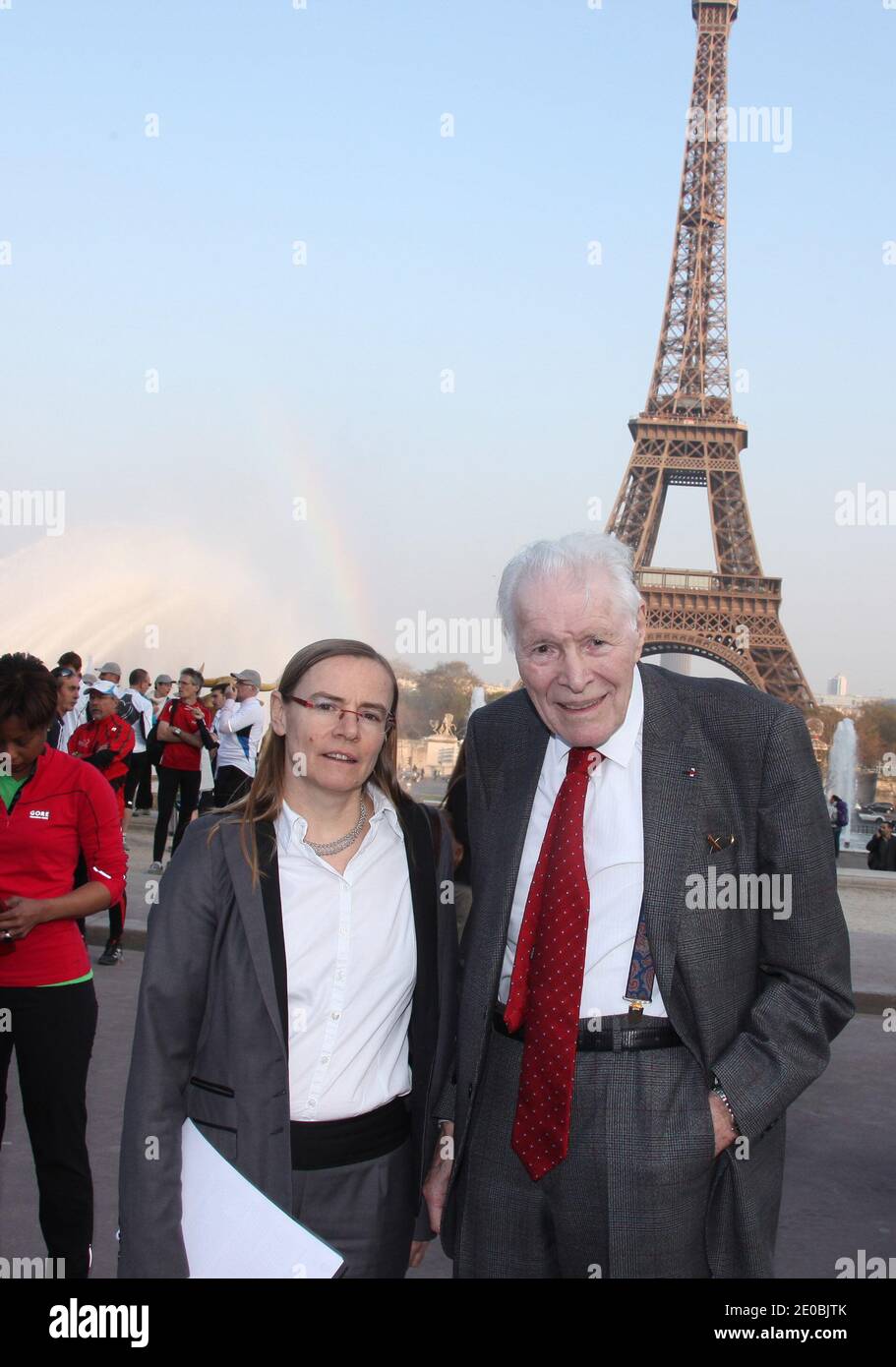 Professeur Christian Cabrol and Emmanuelle Prada-Bordenave during 26th  'Course Du Coeur' held at Trocadero in Paris, France on March 28, 2012.  Photo by Denis Guignebourg/ABACAPRESS.COM Stock Photo - Alamy